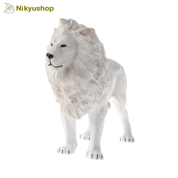 Mainan Edukasi Pajangan Miniatur Patung Hewan Singa Putih White Lion Ready