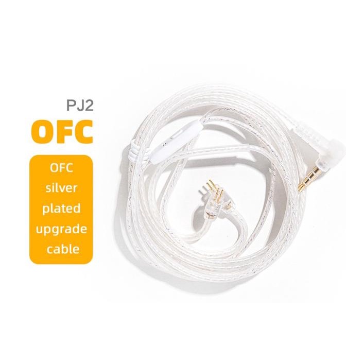 Jcally Pj2 Earphone Upgrade Silver-Plated Cable Kabel Iem Headset