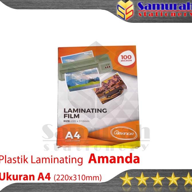 

Plastik Laminating Film A4 Amanda 100 Micron - 100 lembar 220 x 310 mm