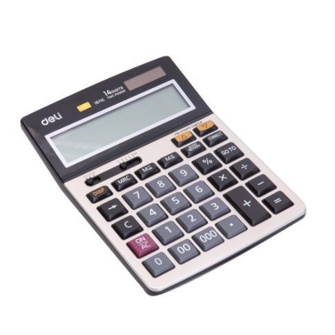 

Deli Calculator / Kalkulator 14 Digit Dengan Utup Acrylic Sertifikat Ce Garansi 3 Tahun