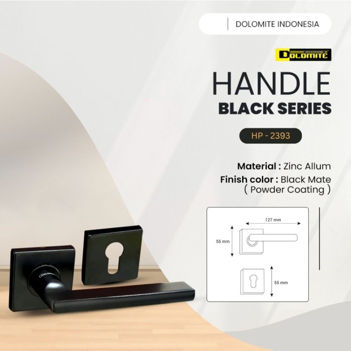 HANDLE GAGANG PINTU ONLY TANPA KUNCI RUMAH BLACK HITAM MURAH 2393