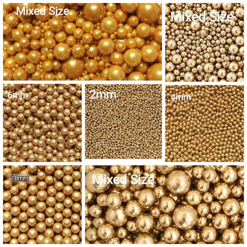 

20gr Sprinkle, Springkel, Sprinkel Emas Gold Shimmer Chrome 2mm, 4mm, 6mm, 8mm, 10mm, Permen Hiasan Kue, Trimit