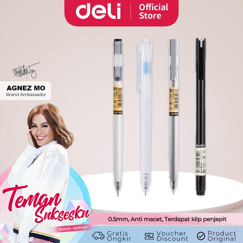 

Deli Gel Pen Pulpen Gel warna Hitam 0.38mm 0.5mm