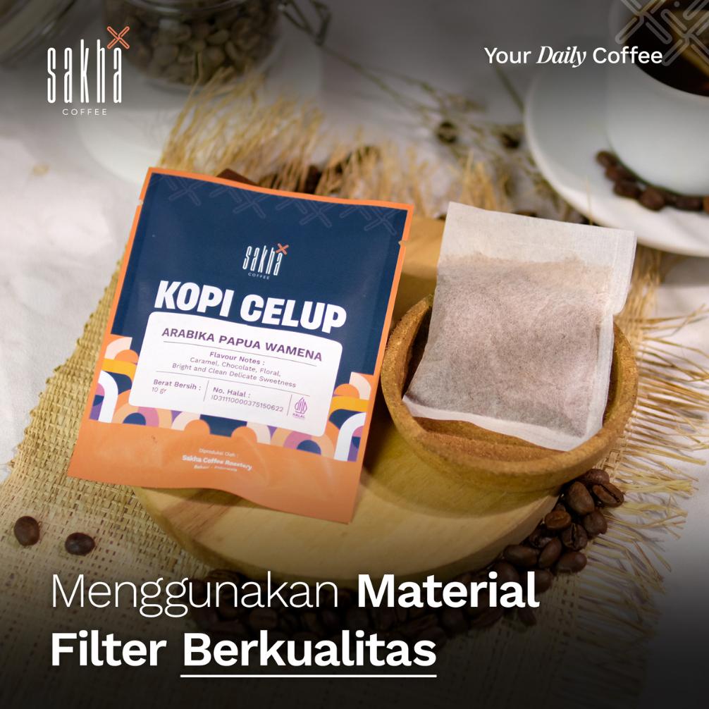 

| kopi sachet celup arabika papua wamena coffee saset murni tanpa ampas