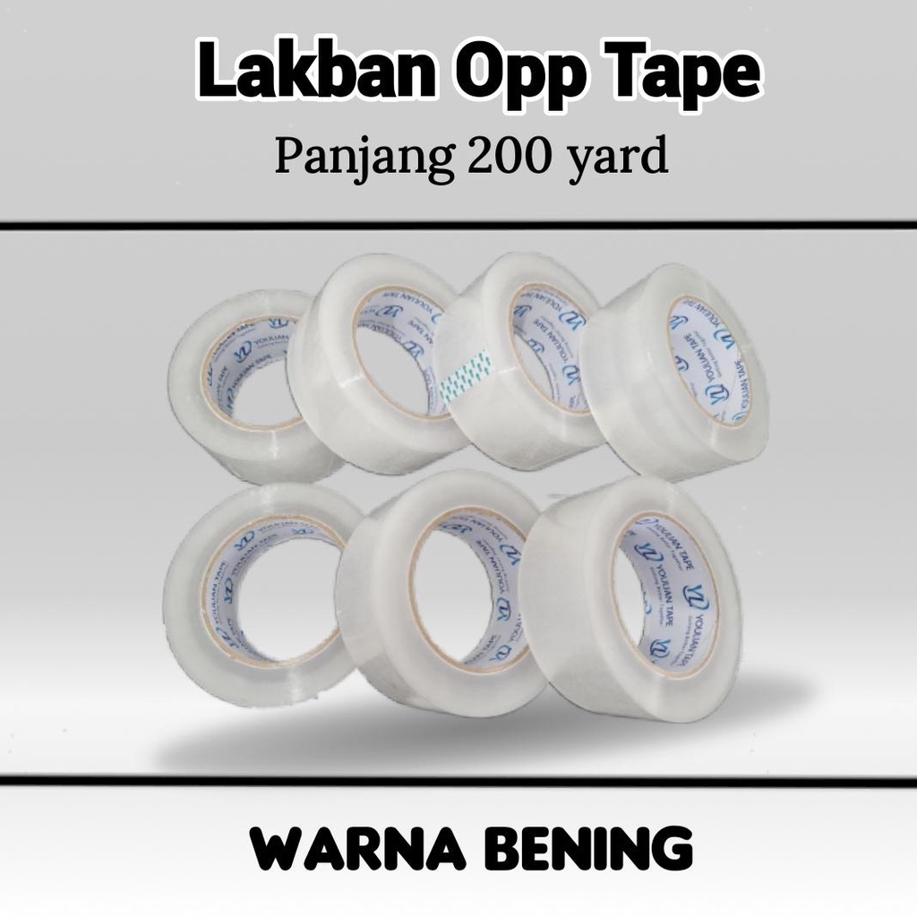 

SELOTIP PLAKBAN LAKBAN BENING TAPE JUMBO 45mm x 200 Yard OPP PACKING TAPE PER ROLL DAYA REKAT KUAT