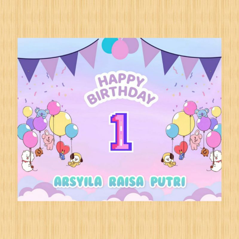 Spanduk Bt21 Bts Banner Bt21 Bts Spanduk Banner Ultah Anak Baground Bt21 Bts Custom Bt21 Bts Ulang