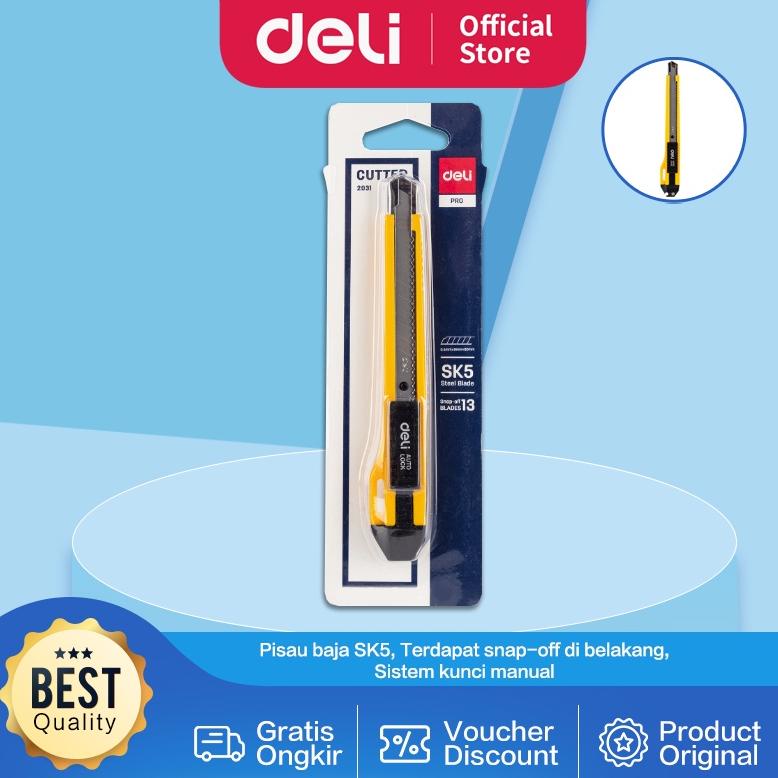 

Deli Cutter dengan pisau baja SK5 sistem kunci manual untuk penggunaan yang aman E2031