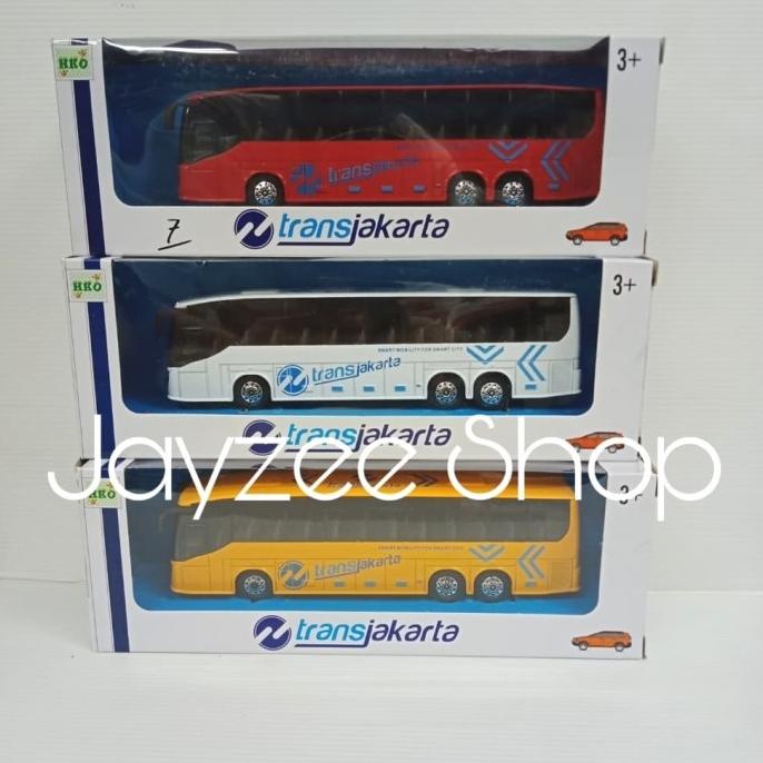 Mainan Bus Miniatur Transjakarta Diecast/ Besi Terbaik