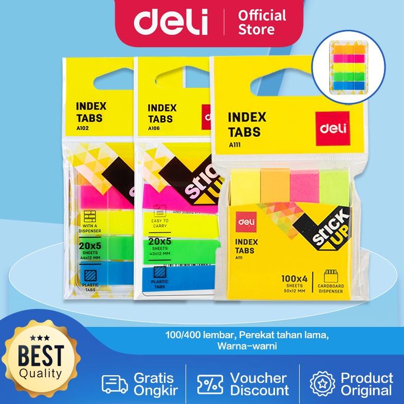 

Deli Index Tab penanda warna cerah melekat kuat media yang ditempel tetap bersih EA10202