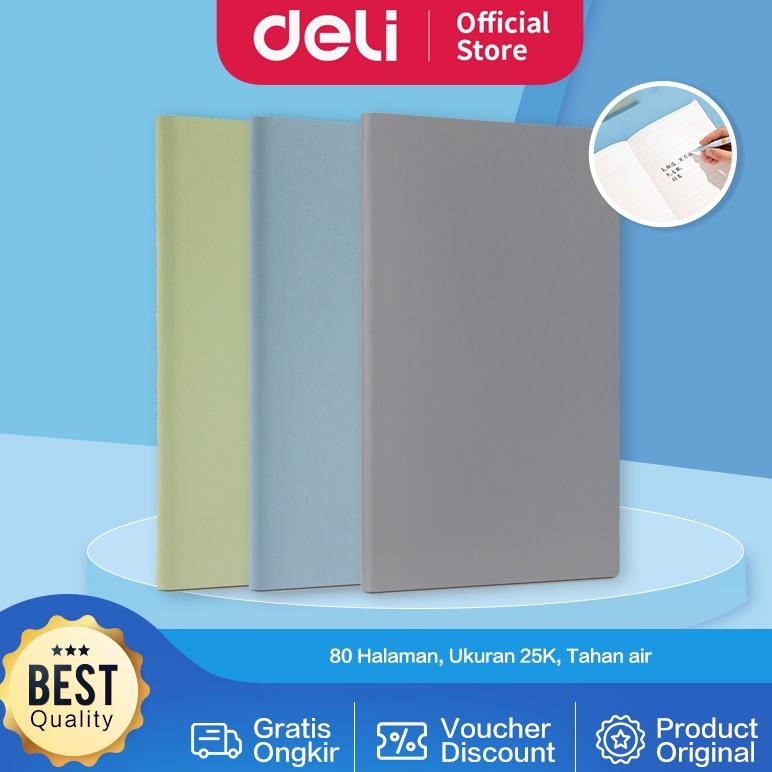 

Deli Leather Cover Notebook / Buku Catatan Cover Kulit A5 80 Lembar Warna Pastel 22297