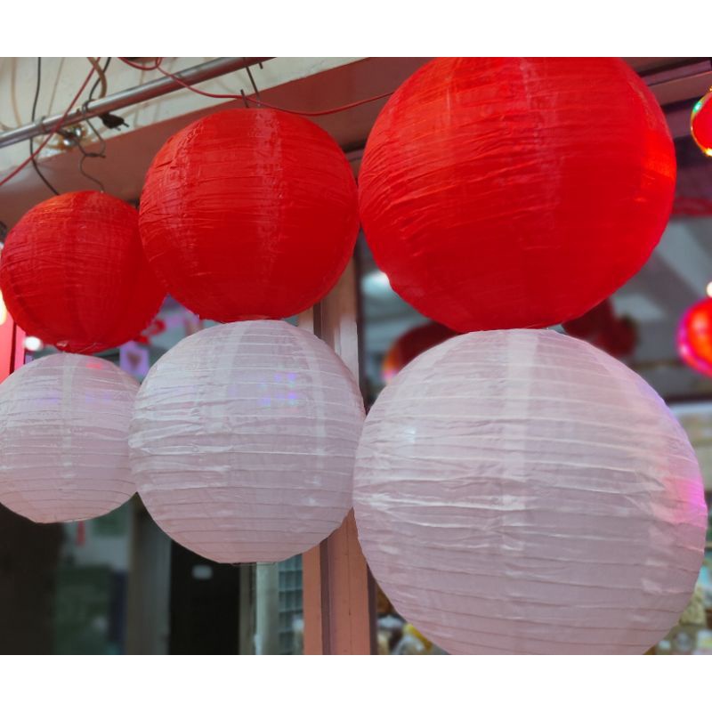 Lampion Polos Kain 35Cm Warna Lampion Merah Putih Lampion 17 Agustus