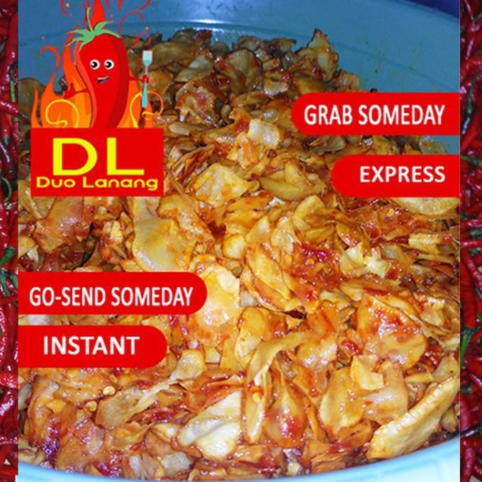 

Keripik singkong pedas cabe asli 100 % tanpa bahan pengawet