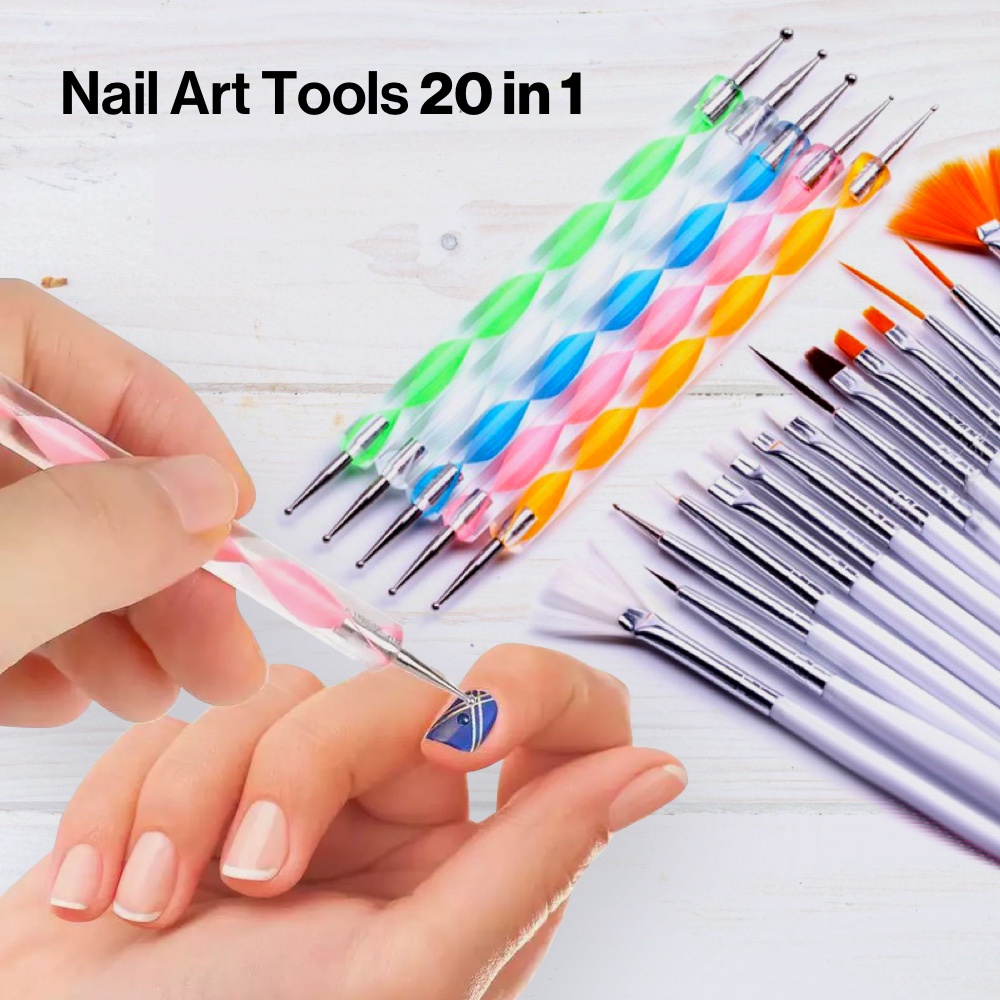 

Kuas Kuku Lukis 20 in 1 Nail Art Dotting Tools - X-19 - Multi-Color