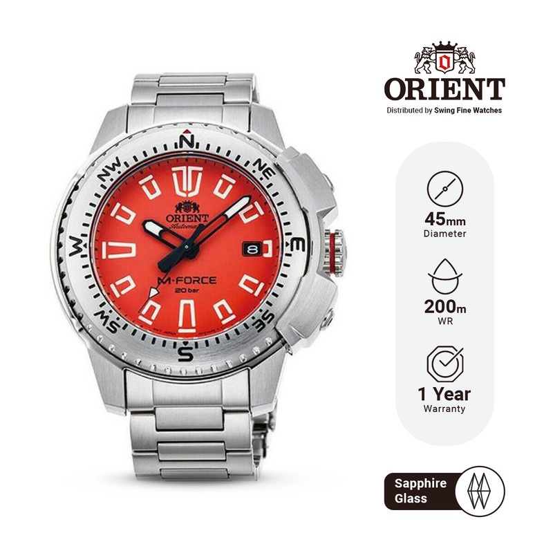 Jam Tangan Pria ORIENT RA-AC0N02Y M-Force Automatic Sapphire Glass Stainless Steel Original