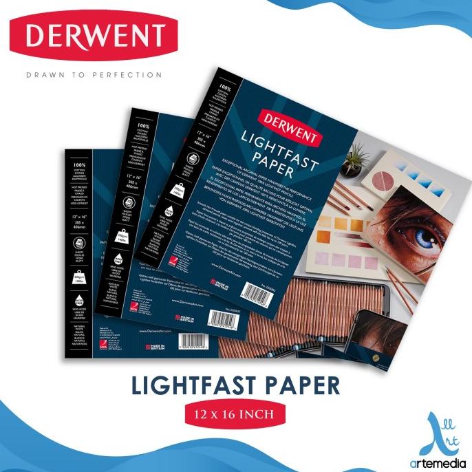 

Kertas Gambar Derwent 305x406mm Lightfast Pencil Drawing Paper Pad