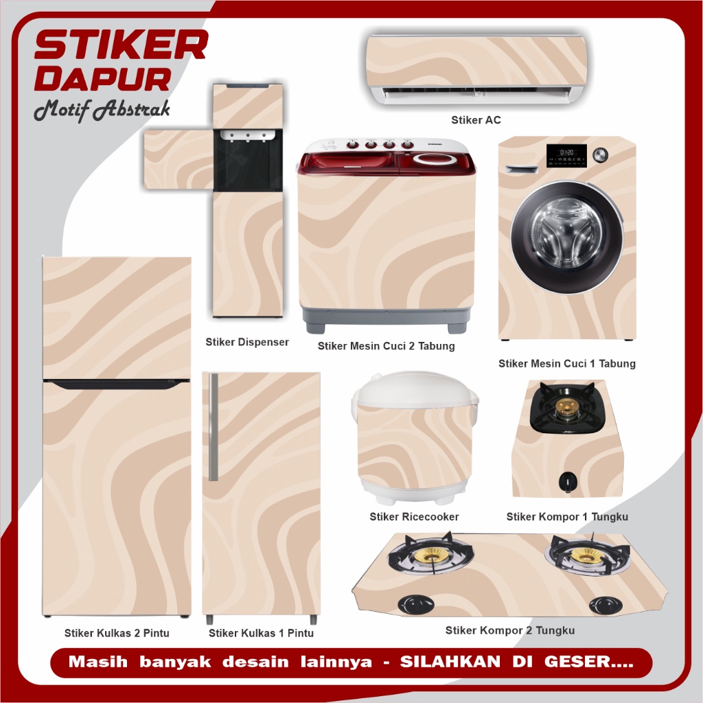Sticker Ricecoker ukr kecil besar Stiker Mesin cuci 1&2 tabung Stiker Kulkas jumbo  Stiker Kompor