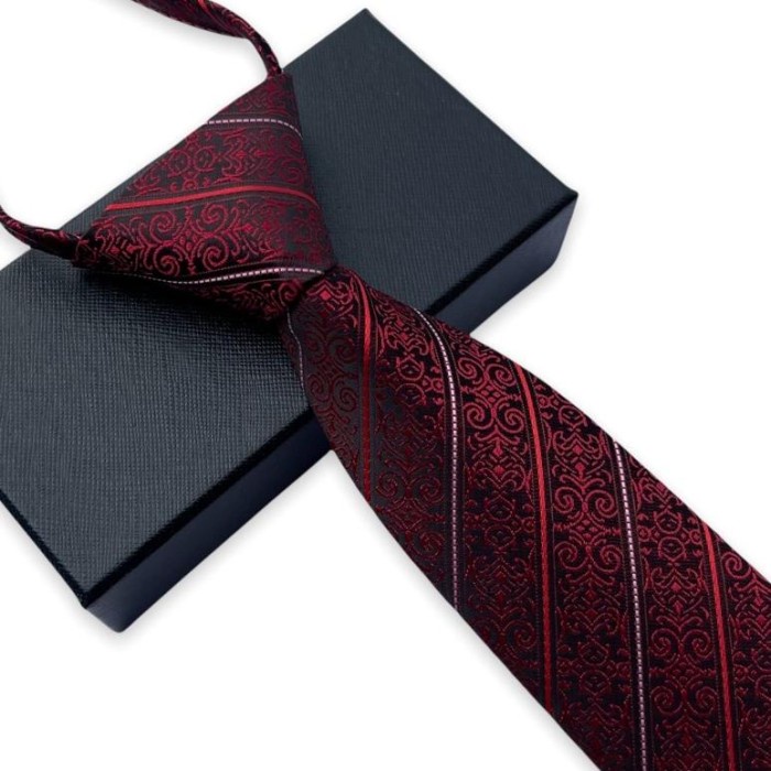 dasi Dasi Pria NEXTLAND resleting instan siap pakai dasi hitam dasi merah - 1, 50cm x 7cm(H4A1) dasi