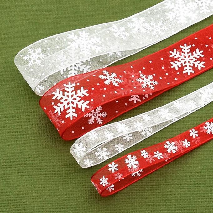 

>*>*>*>*] 10Meter/Roll Pita Xmas natal /Pita Snowflake merah oktransparan 2,5cm