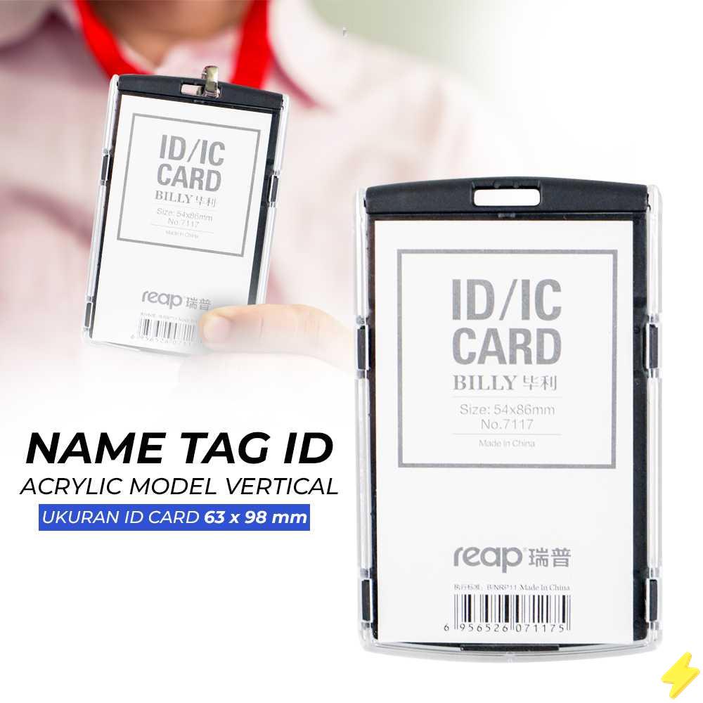 

[PROMO] REAP Name Tag ID Acrylic Model Vertical - 7117