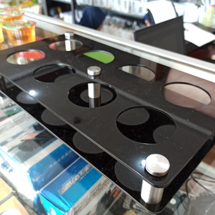 DELLAS tempat air mineral aqua gelas kecil 120ml keranjang aqua isi 8 akrilik