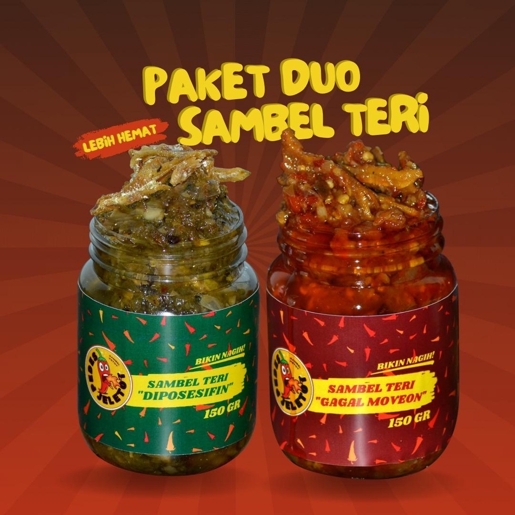 

Pedes Jeletot - Sambel Teri 150 Gr (Paket Duo)
