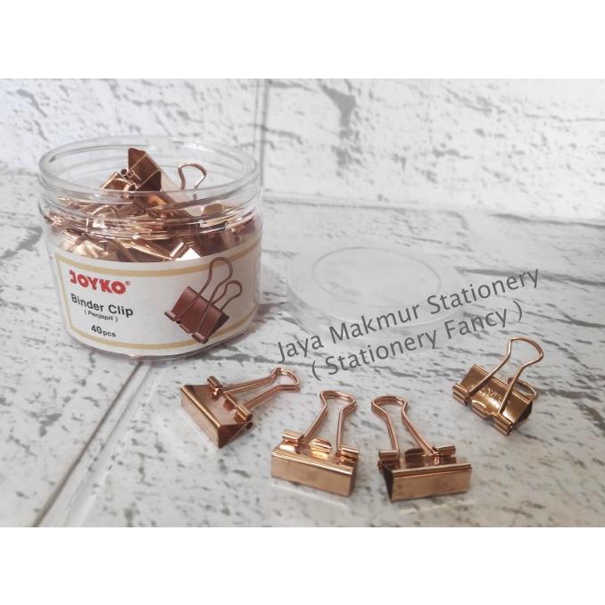 

Binder Clip Serbaguna Fancy Joyko 107RG Warna Rose Gold (isi 40 Klip)