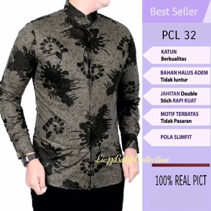 Baju Batik Pria // Batik Unik // Batik Koko Mewah Slimfit
