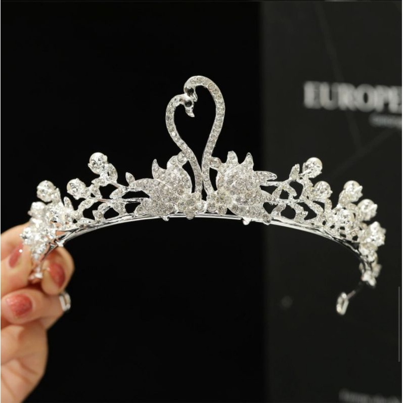 Wedding Crown - Mahkota Motif Dua Angsa - Wedding Crown - Mahkota Pengantin Bridesmaid