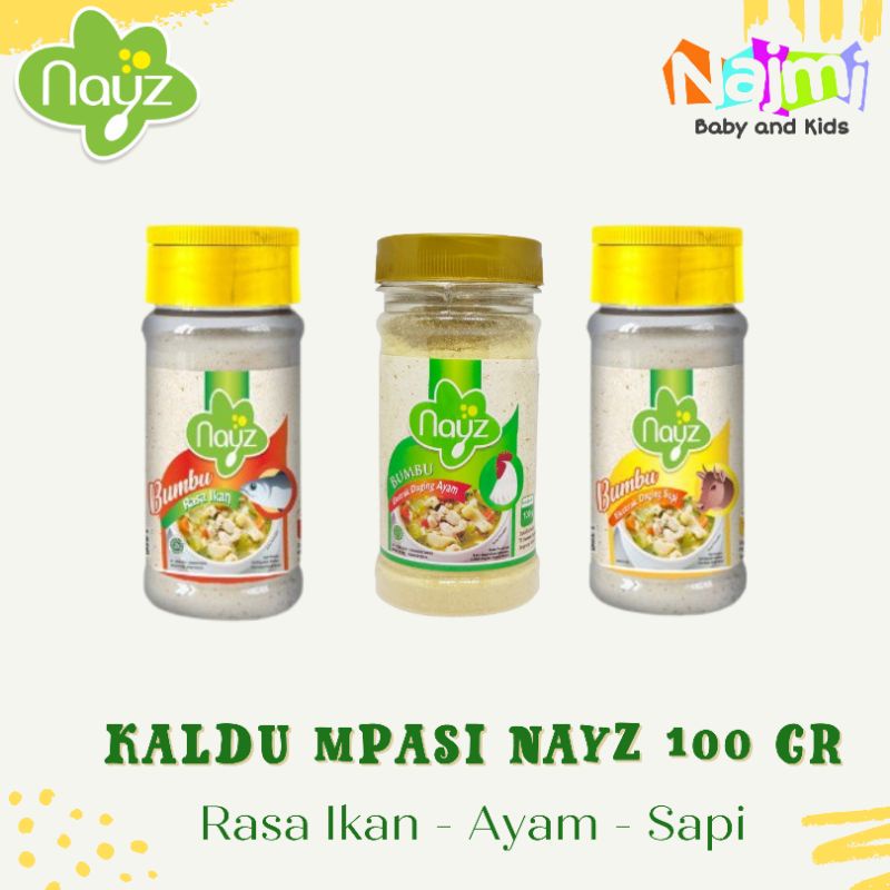 

Nayz Kaldu Mpasi Bayi Organik Rasa Ayam Sapi Ikan 100 Gr Nays Nay'Z Kaldu Non Msg