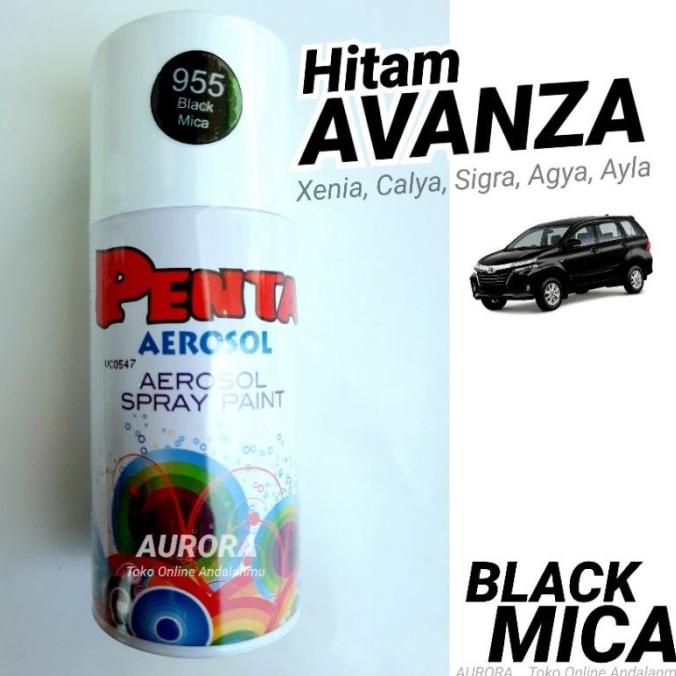 ,,,,,,,] Pilox Penta Aerosol 955 Black Mica Hitam Metalik Avanza 300ml Cat