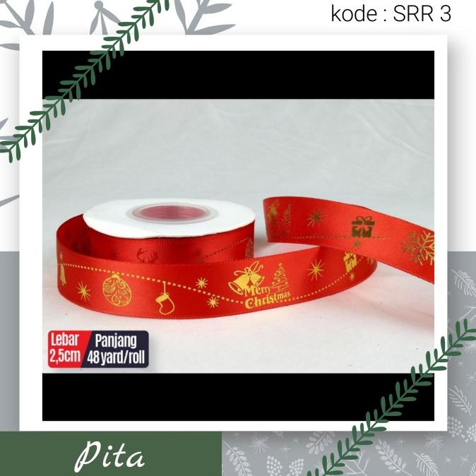 

}}}}}}] Pita Natal Santa Red 3 / Pita Hias / Christmas Ribbon Roll