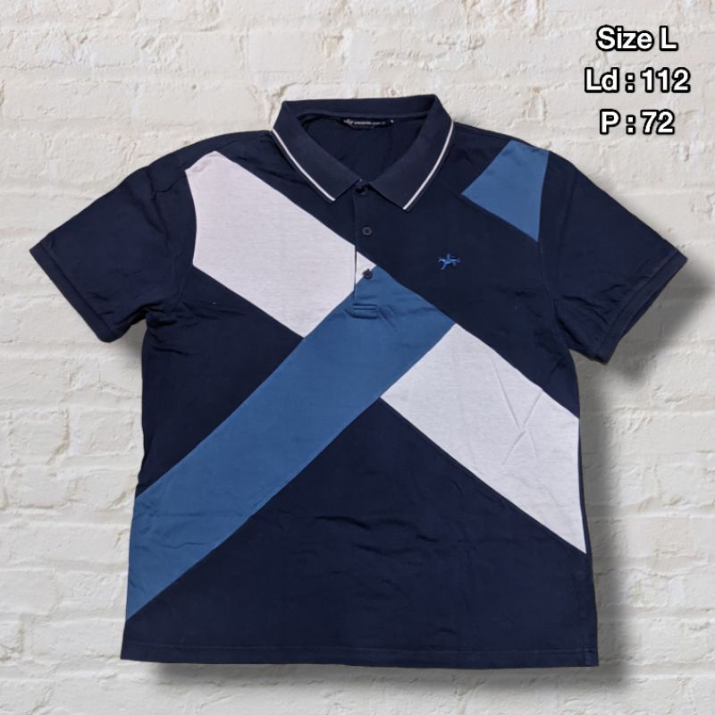 Kaos Polo Shirt Bang Bang Jeans List Three Layer    Second Preloved
