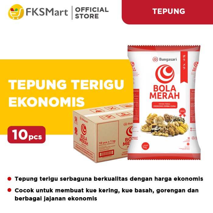 BOLA MERAH TEPUNG TERIGU 1 KG KARTON