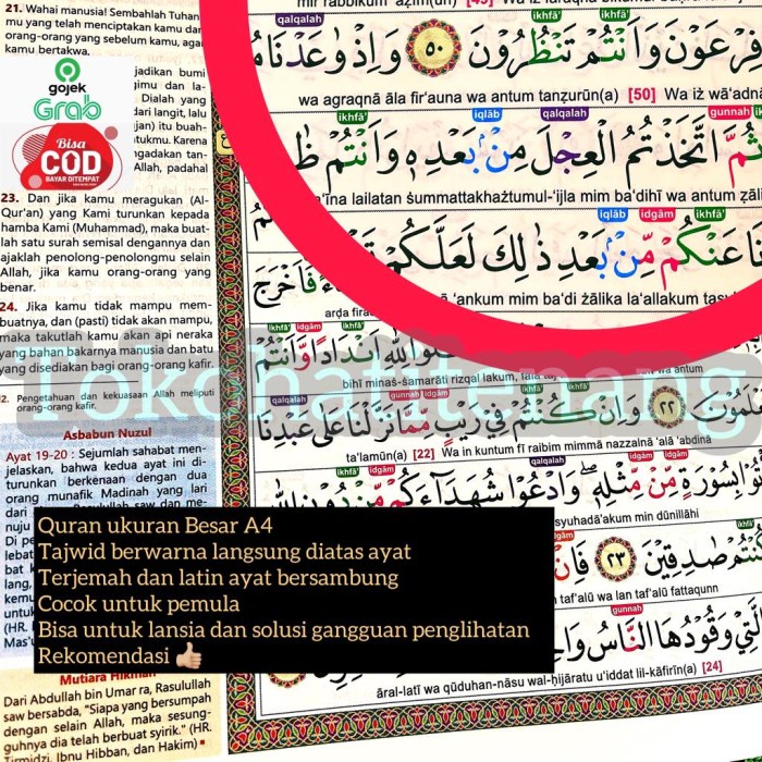 

PR0M0 ALQURAN PEMULA A4 MUDAH BACA TERJEMAHAN LATIN TAJWID WARNA ALKRM
