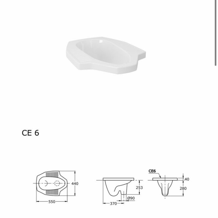 New Toto Ce6 / Closet Jongkok Toto Ce6 / Kloset Toto Lantai 2 Corong Garansi