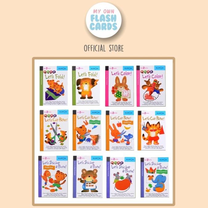 

DISKON!!! PROMO MURAH Kumon Book set of 12 folding Pasting Cutting Stickers - Langsung Kirim