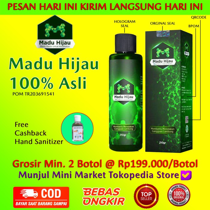 

Madu Hijau 100% Asli Obat Asam Lambung Dan Gerd