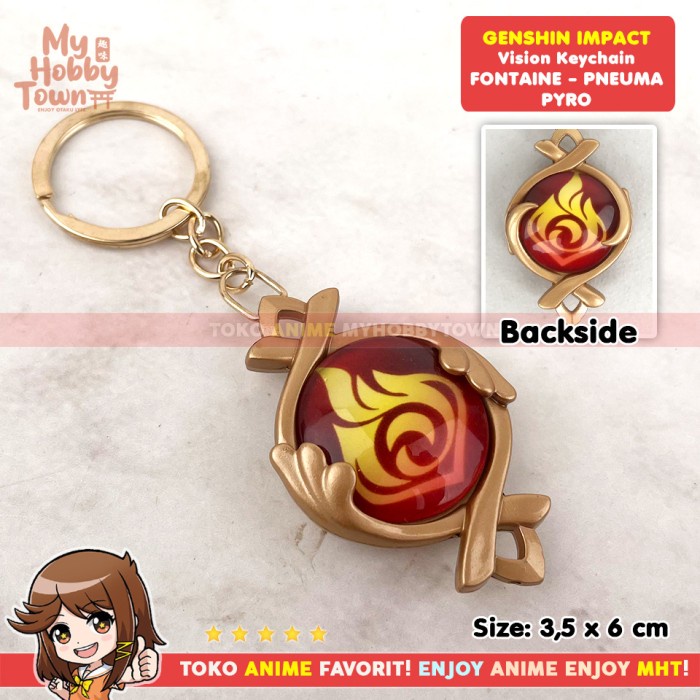 Gantungan Kunci Vision Genshin Impact Fontaine Pneuma Glow In The Dark