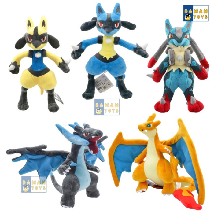 Boneka Pokemon Mega Charizard X Lucario Shiny Luca