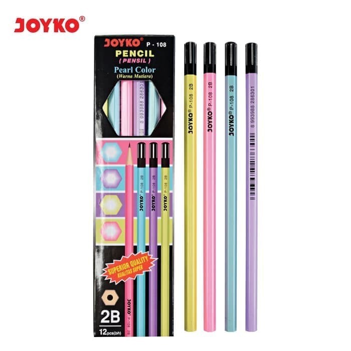 

Pensil/Pencil/Alat Tulis Kantor/Pensil 2B Joyko Mutiara/Pensil P-108
