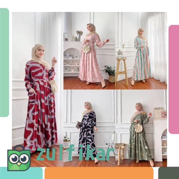 Gamis Milea Dress Syari LD 120 cm PB 130 Rayon Premium Jumbo Daster