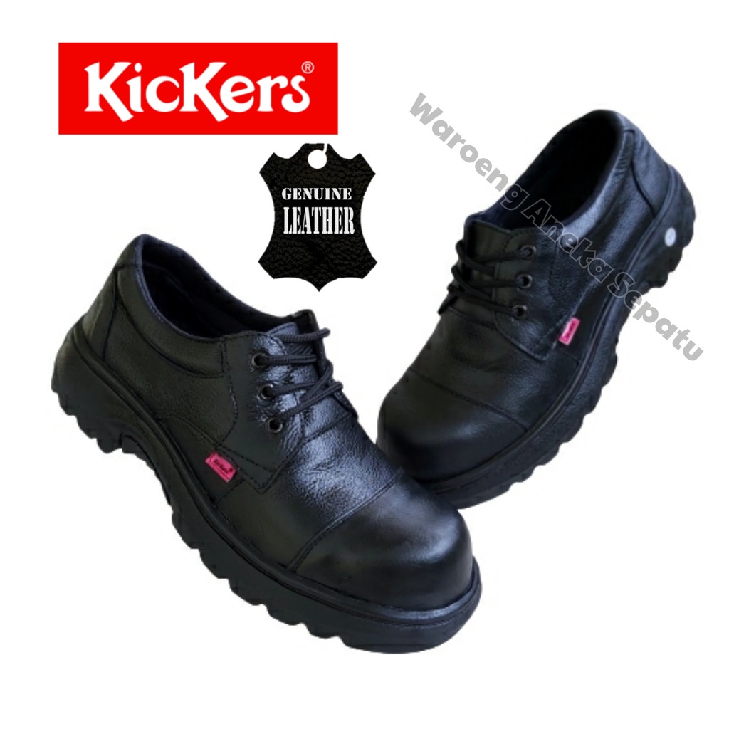 Sepatu Boots Kickers Pendek Pria Sepatu Safety Komando Kulit Sepatu Formal Kerja Lapangan PDL Low Pr