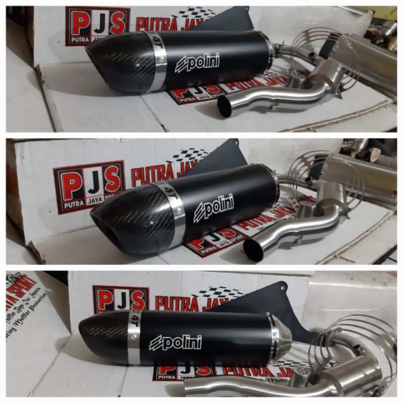 knalpot polini evo vespa matic sprint/prinavera/beneli paranea/lx/gts full system pnp