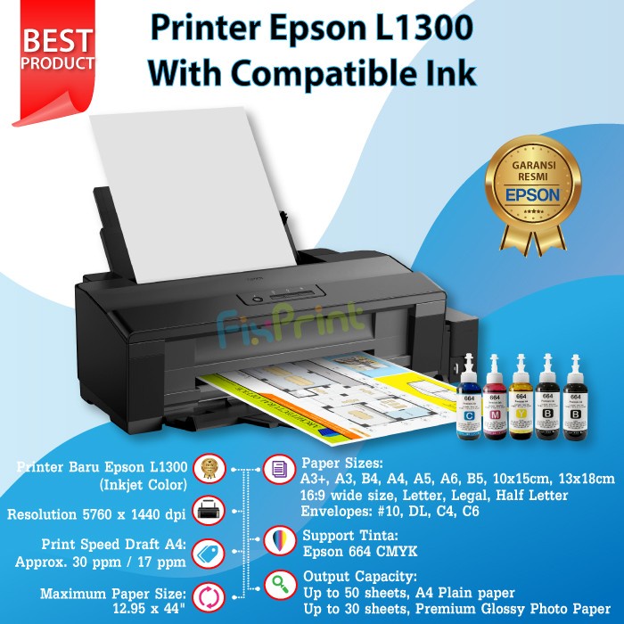 Printer L 1300 Printer A3+ L1300 Garansi Resmi