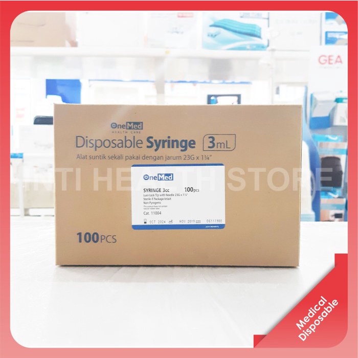 ONEMED Spuit 3cc Syringe Onemed 3cc Jarum Suntik 3cc -Tatasie