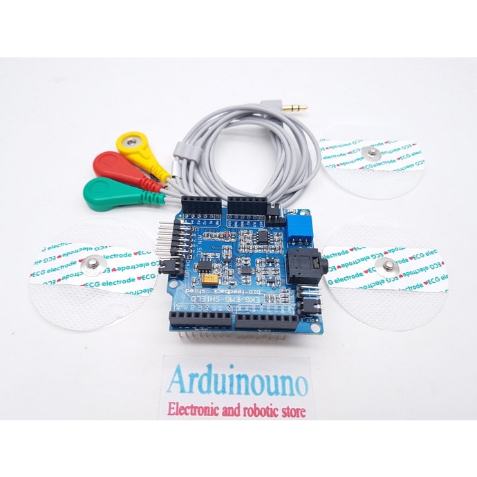 ECG / EKG / EMG Shield for Arduino with Cables and Electrodes sensor -Tatasie
