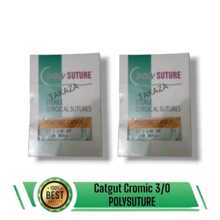 STERILE SURGICAL SUTURE CATGUT CHROMIC 3/0 POLYSUTURE -Tatasie