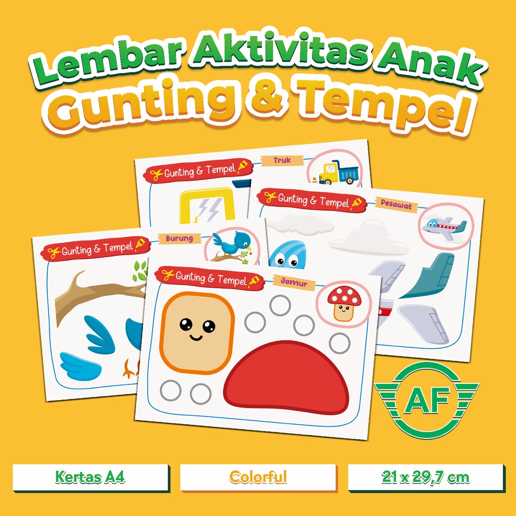 

Lembar Aktivitas Gunting & Tempel | Worksheet Lembar Kerja | Lembar Aktivitas Anak | Gunting Tempel