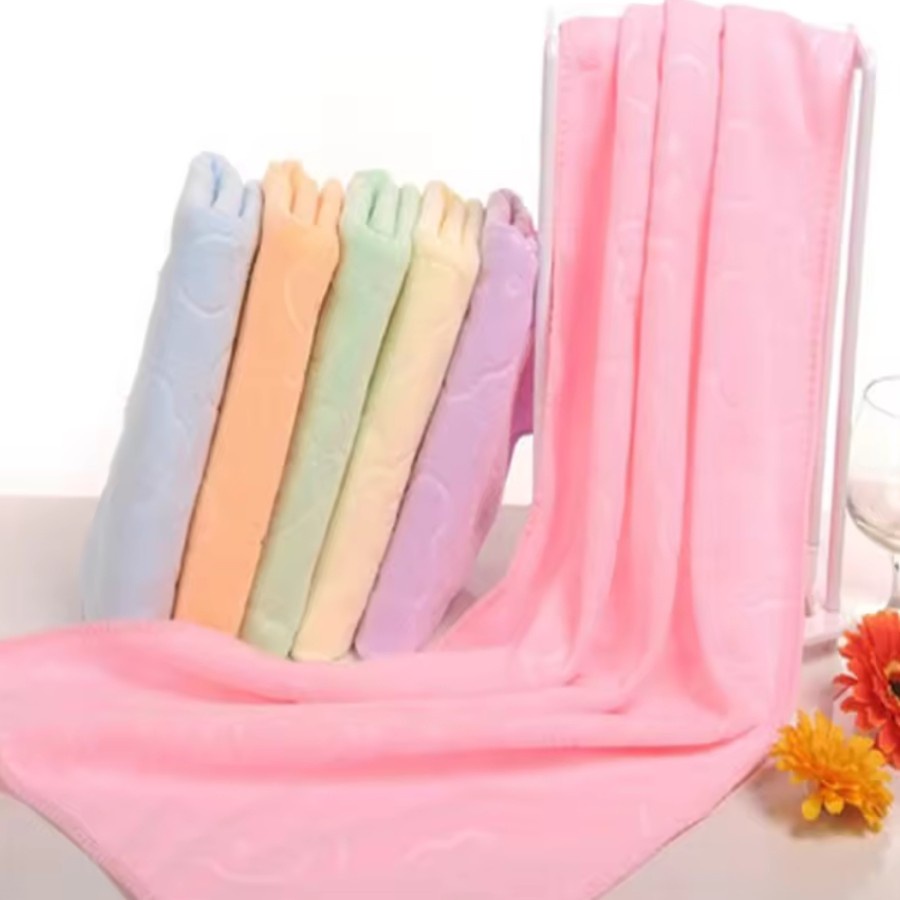 QG Handuk mandi kecil anak bahan microfiber motif beruang 30x60 cm