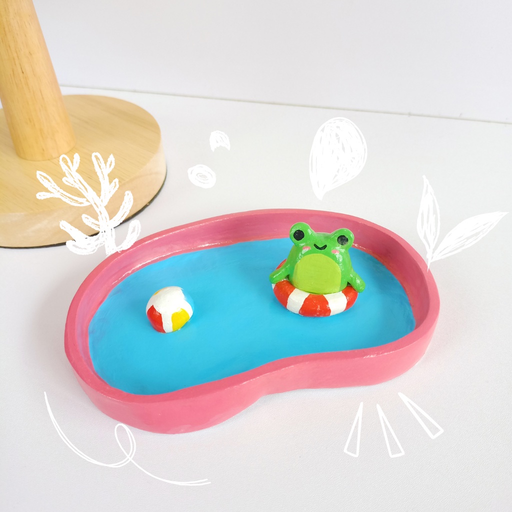 Pool Clay Trinket Tray Kter Froggy Clay Art Ashtray Coaster Aesthetic Custom Handmade Fanmade